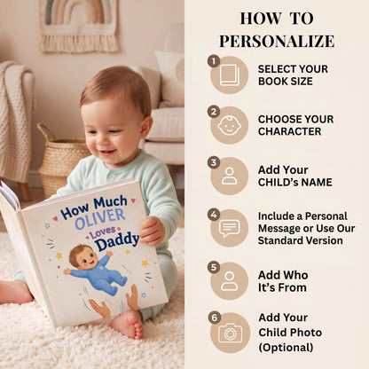 Custom Daddy Book from Child, Personalized Dad and Child Storybook