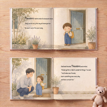 Personalized Back to Kindergarten Book, Custom Name Back to School Story