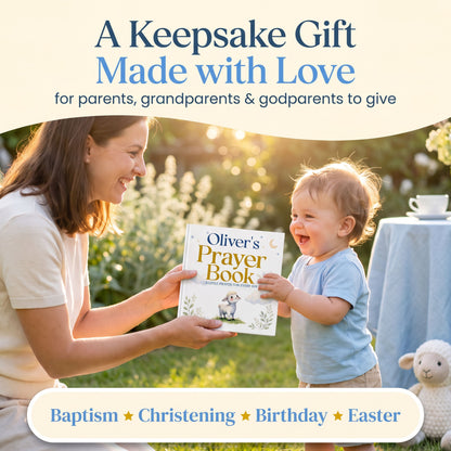 Personalized Christian Prayer Book with Name, Baby Dedication Keepsake