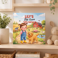 Personalized Farm Adventure Book, Custom Name Story, Toddler Birthday Gift (Hardcover)