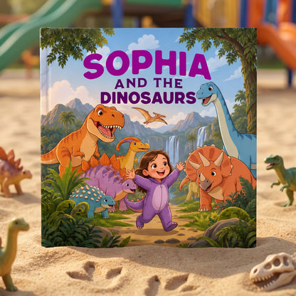 Dinosaur Birthday Book Personalized, Personalized Dino Character