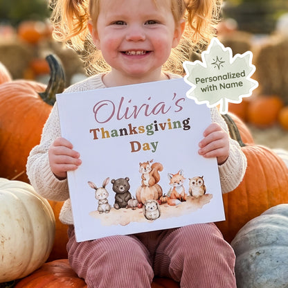 Personalized Fall Storybook for Toddler, Custom Name Thanksgiving Book