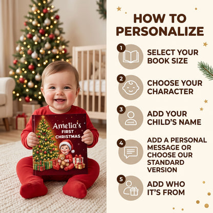 Baby’s First Christmas Personalized Book, 1st Christmas Baby Gift