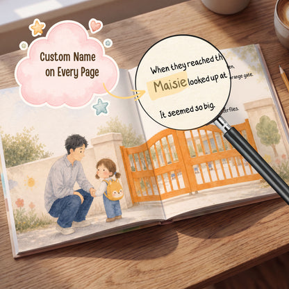 Personalized First Day of Kindergarten Book, Custom Name Story Gift