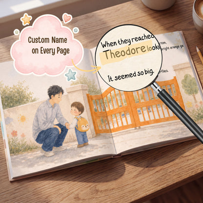 Personalized Back to Kindergarten Book, Custom Name Back to School Story