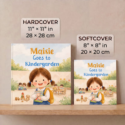 Personalized First Day of Kindergarten Book, Custom Name Story Gift