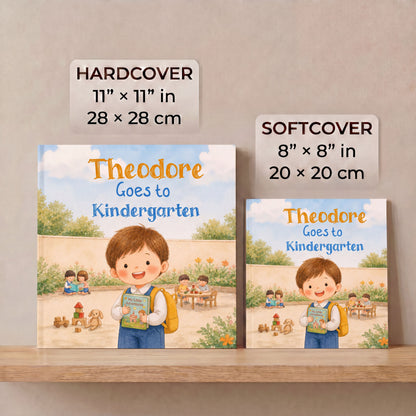 Personalized Back to Kindergarten Book, Custom Name Back to School Story