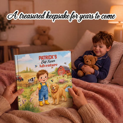 Personalized Farm Adventure Book, Child is the Hero, Farm Animal Birthday Gift