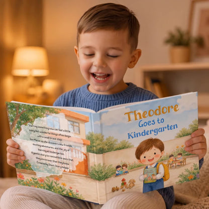 Personalized Back to Kindergarten Book, Custom Name Back to School Story