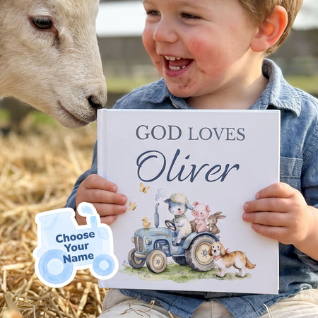 Personalized Bible Storybook for Kids, Christian Baby Keepsake, Baptism Gift for Boy or Girl