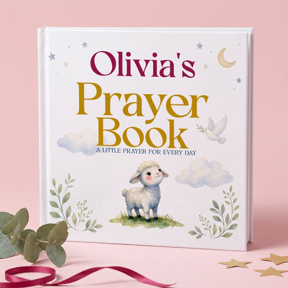 Personalized Christian Prayer Book with Name, Baby Dedication Keepsake