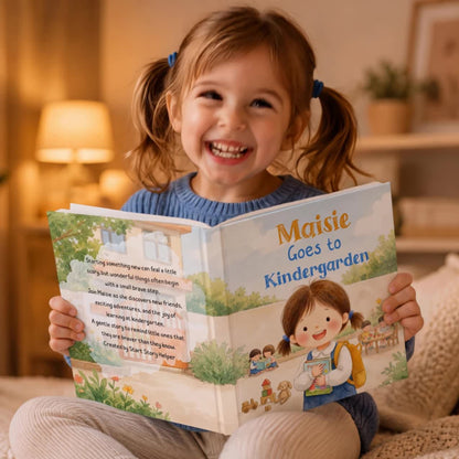 Personalized First Day of Kindergarten Book, Custom Name Story Gift
