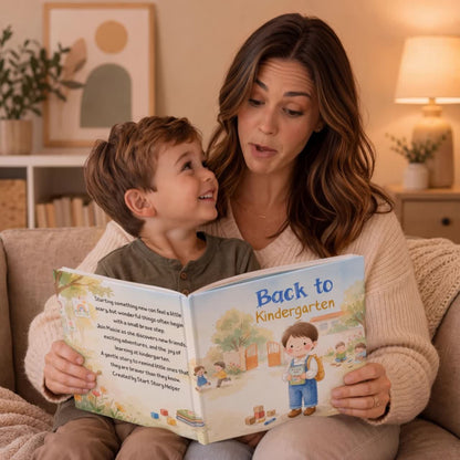 Personalized Back to Kindergarten Book, Custom Name Back to School Story