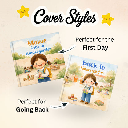 Personalized Back to Kindergarten Book, Custom Name Back to School Story