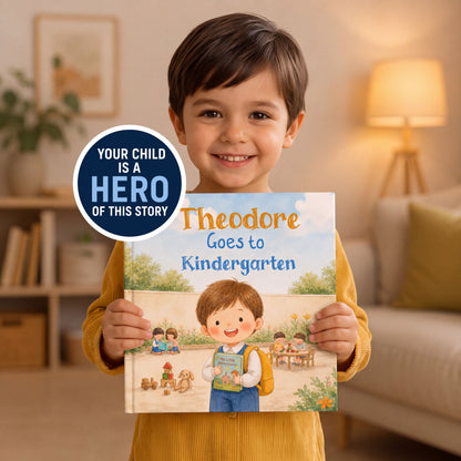 Personalized First Day of Kindergarten Book, Custom Name Story Gift