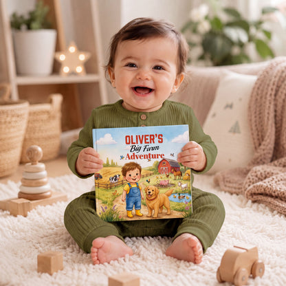 Personalized Farm Adventure Book, Child is the Hero, Farm Animal Birthday Gift