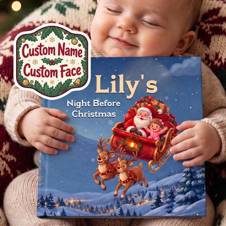 Personalized Christmas Eve Book for Kids, Custom Storybook with Name