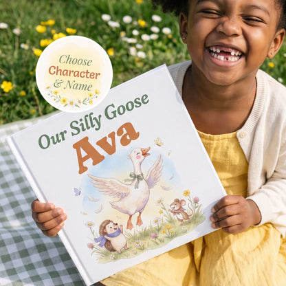 Personalized Birthday Book, Custom Baby Name Storybook, Silly Goose Birthday Keepsake