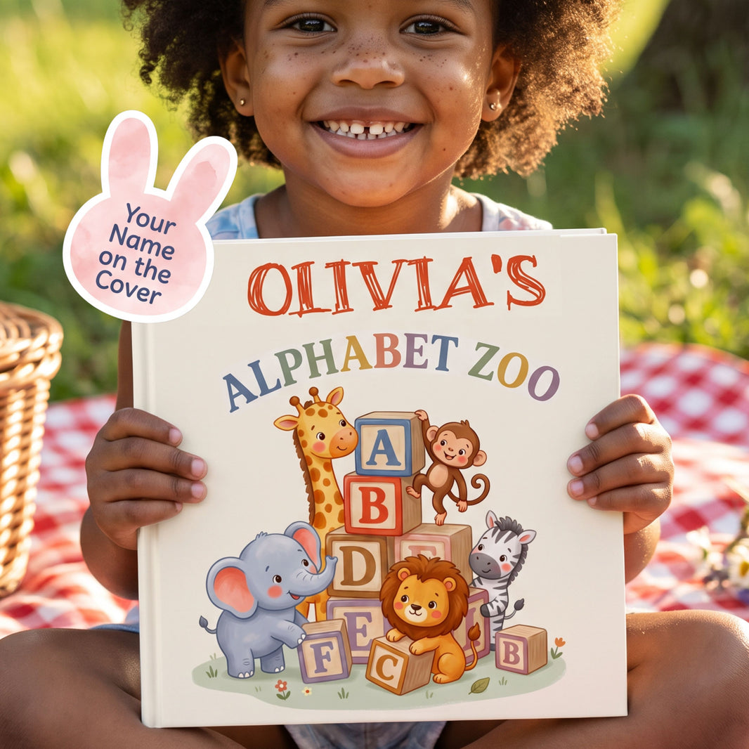 Personalized Baby ABC Book, Custom Name Animal Alphabet Book