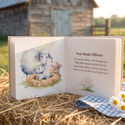Custom Christian Baby Book with Name, God Loves You Bible Storybook