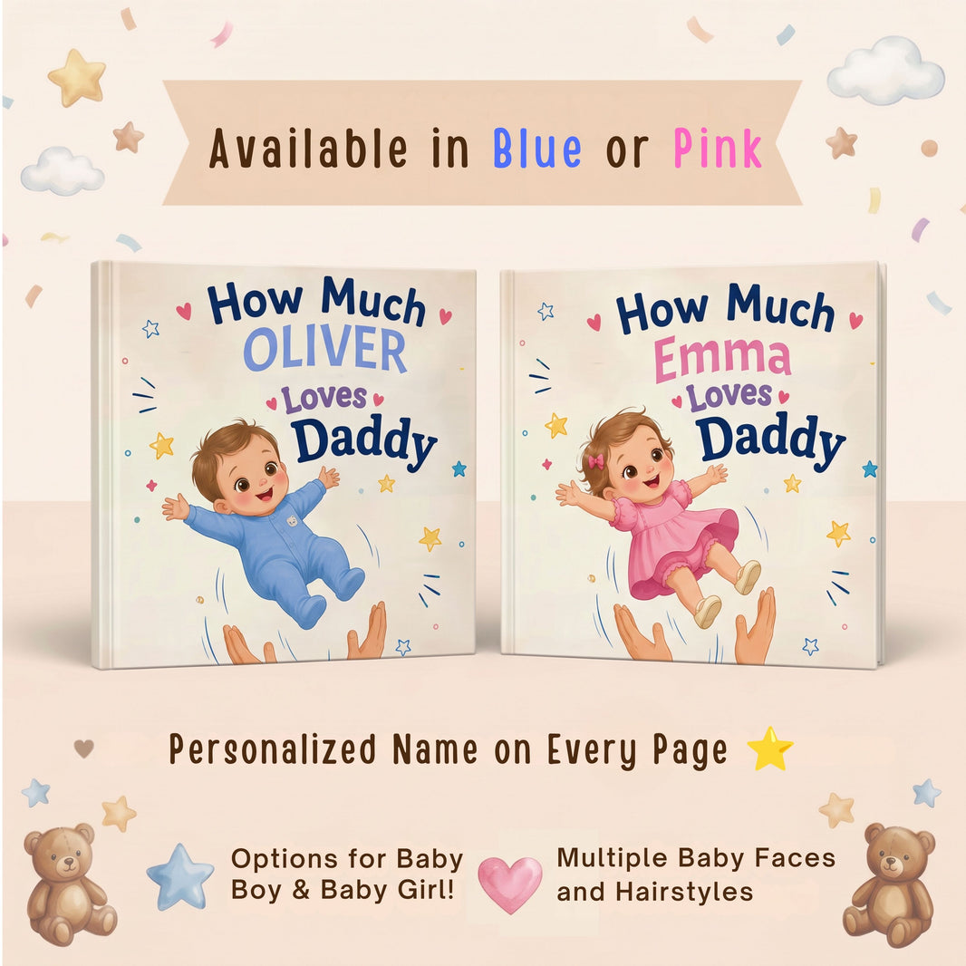 Custom Daddy Book from Child, Personalized Dad and Child Storybook