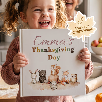 Personalized Fall Storybook for Toddler, Custom Name Thanksgiving Book