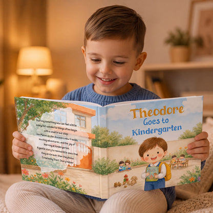 Personalized First Day of Kindergarten Book, Custom Name Story Gift