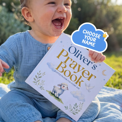 Personalized Christian Prayer Book with Name, Baby Dedication Keepsake