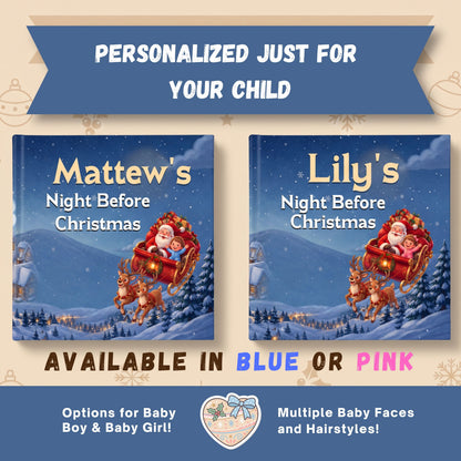 Personalized Christmas Eve Book for Kids, Custom Storybook with Name
