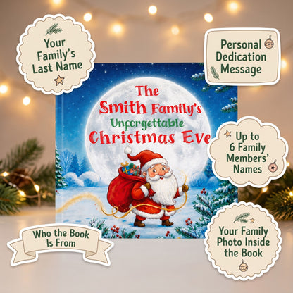 Personalized Family Christmas Book, Custom Name Storybook, Christmas Eve Gift for Family
