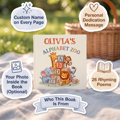 Personalized Animal Alphabet Book, Custom Name ABC Story for Kids