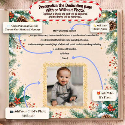 Baby First Christmas Personalized Book, Custom Name Christmas Adventure