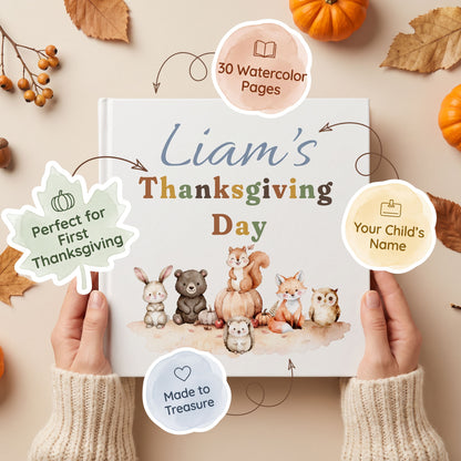 Personalized Fall Storybook for Toddler, Custom Name Thanksgiving Book