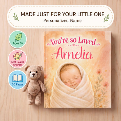 Personalized Baby Book with Name, You’re So Loved Custom Name Book