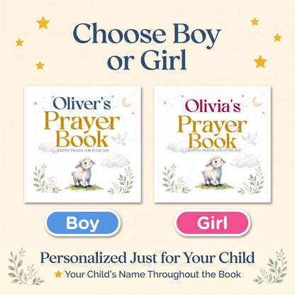 Personalized Christian Prayer Book with Name, Baby Dedication Keepsake