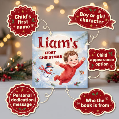 1st Christmas Gift, Personalized Baby’s First Christmas Book