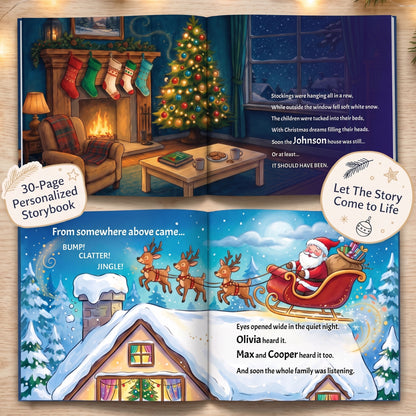 Personalized Family Christmas Book, Custom Name Storybook, Christmas Eve Gift for Family