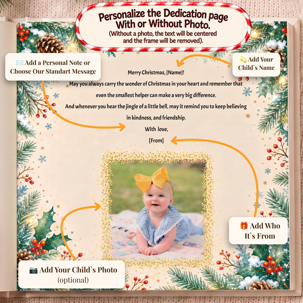 Personalized Christmas Eve Book, Custom Name Kids Christmas Story
