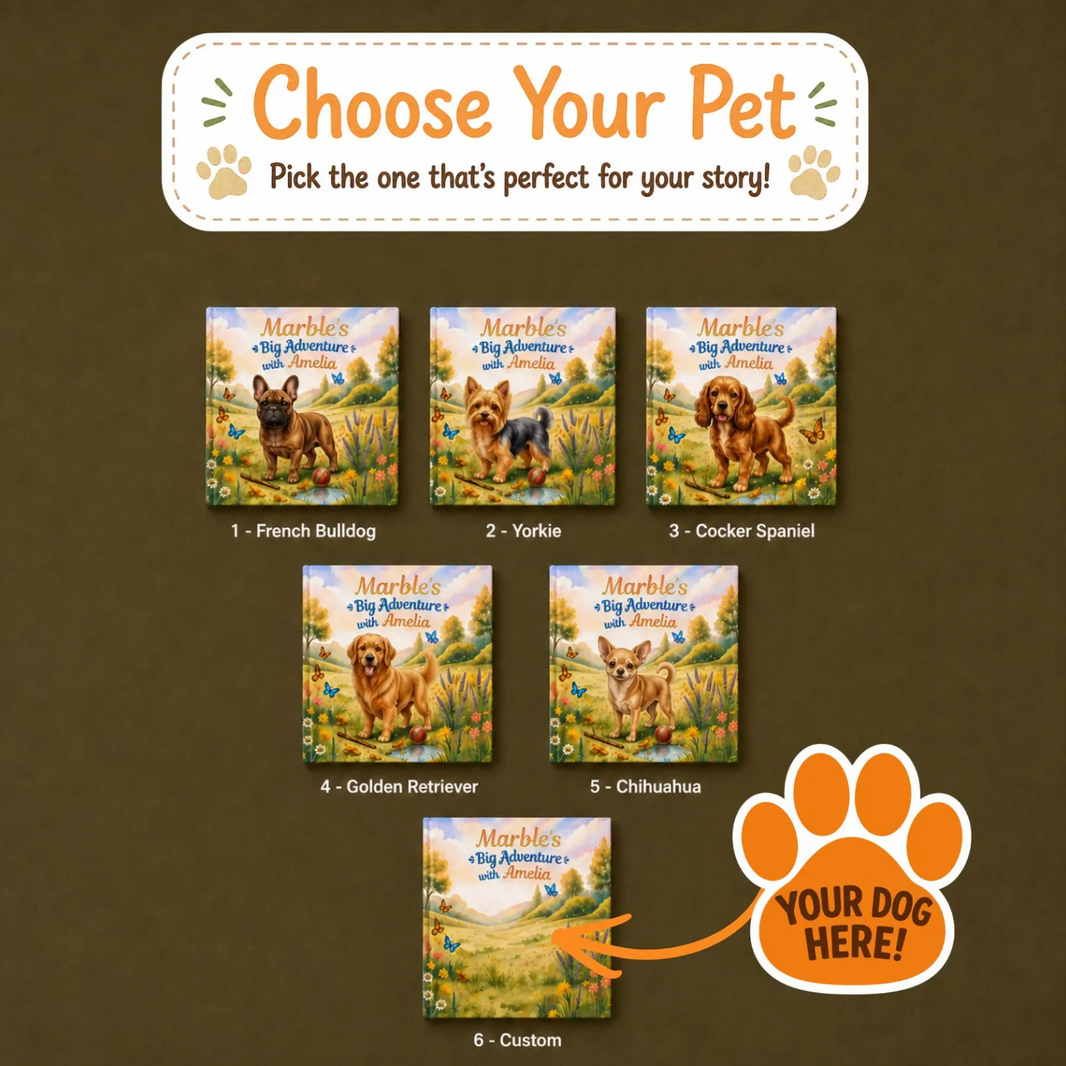 Custom Pet Adventure Book, Personalized Dog Book with Name