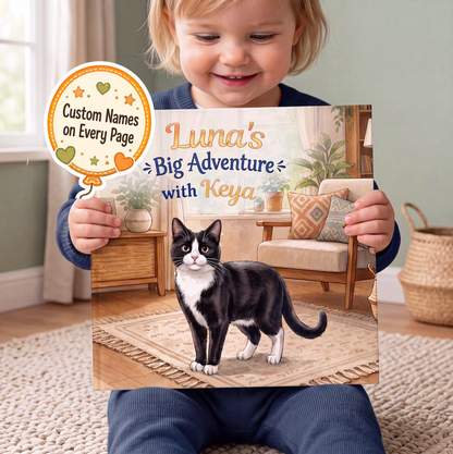 Custom Kids Story with Cat, Personalized Cat Book, Gifts for Kids