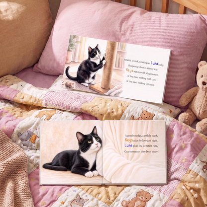 Custom Kids Story with Cat, Personalized Cat Book, Gifts for Kids