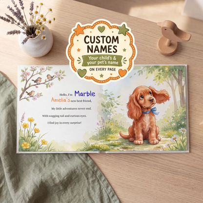 Custom Kids Story with Dog, Personalized Baby Book with Name