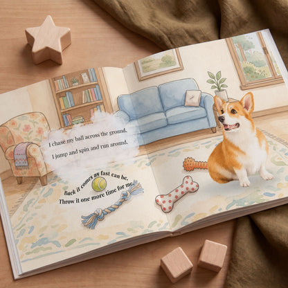 Custom Pet Photo Story Book, Dog Photo Illustration Book, Custom Dog Book for Kids