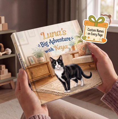 Custom Kids Story with Cat, Personalized Cat Book, Gifts for Kids