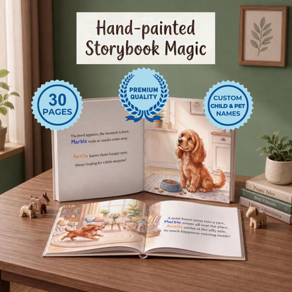 Custom Kids Story with Dog, Personalized Baby Book with Name
