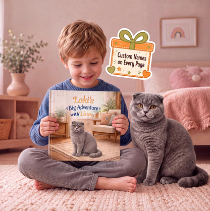 Personalized Cat Story Book, Custom Name Children’s Book, Custom Cat Adventure Book