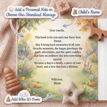 Custom Kids Story with Dog, Personalized Baby Book with Name