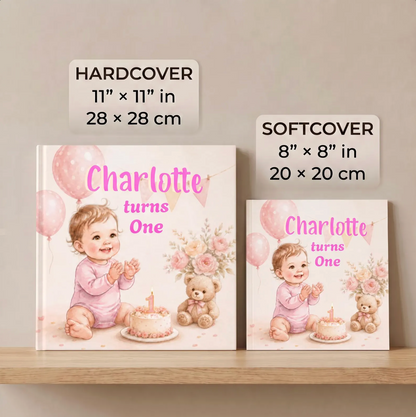 1st Birthday Gift Personalised Book, Custom Name One Year Old, Personalized Baby Birthday Keepsake