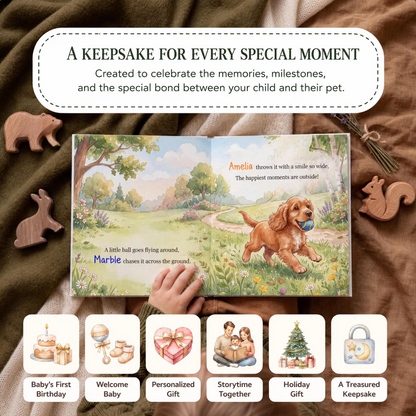 Custom Kids Story with Dog, Personalized Baby Book with Name