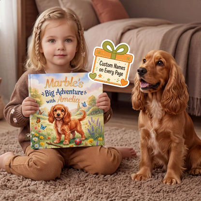 Custom Kids Story with Dog, Personalized Baby Book with Name